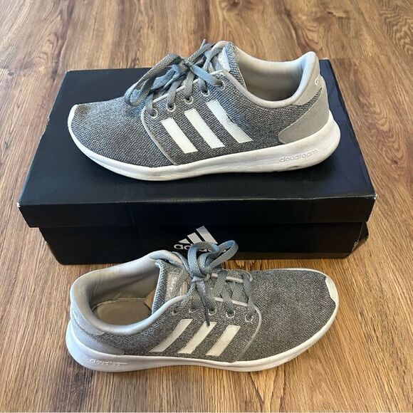 ADIDAS Cloudfoam gray white athletic training running shoes sneakers women’s 8.5 - Picture 7 of 7